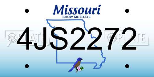 4JS2272 Missouri License Plate