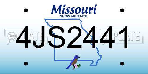 4JS2441 Missouri License Plate