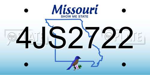 4JS2722 Missouri License Plate