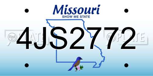 4JS2772 Missouri License Plate