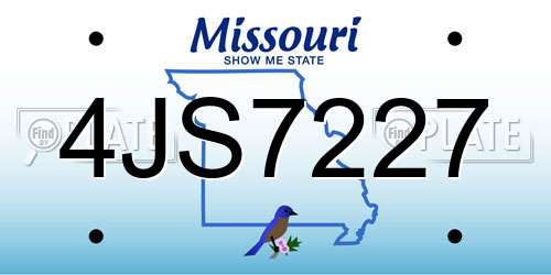 4JS7227 Missouri License Plate