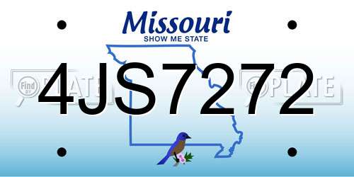 4JS7272 Missouri License Plate