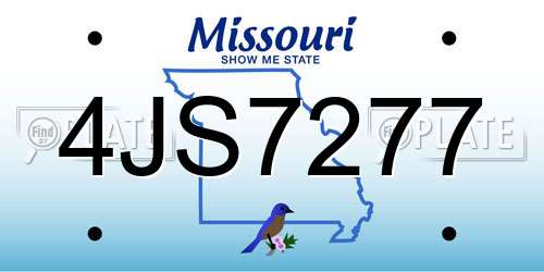 4JS7277 Missouri License Plate