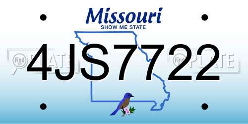 4JS7722 Missouri License Plate