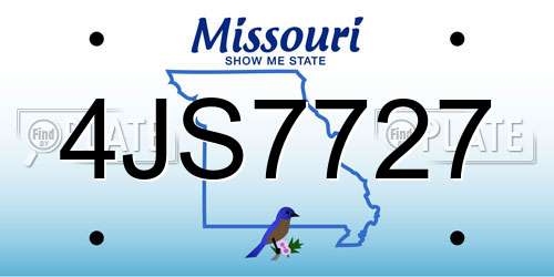 4JS7727 Missouri License Plate