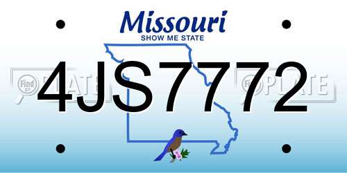 4JS7772 Missouri License Plate