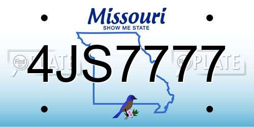 4JS7777 Missouri License Plate