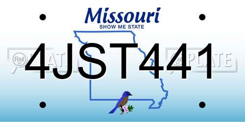 4JST441 Missouri License Plate