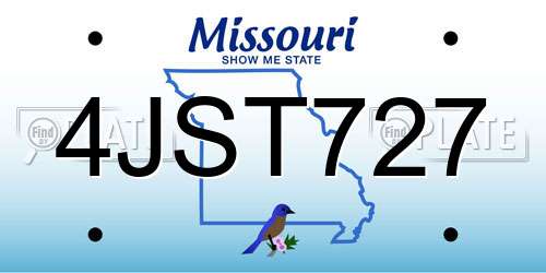 4JST727 Missouri License Plate