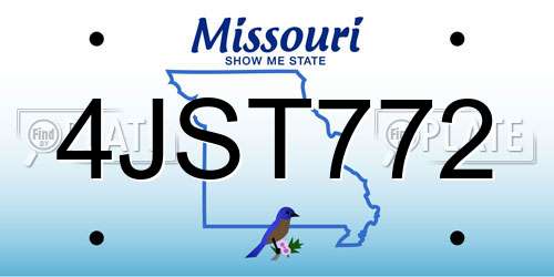 4JST772 Missouri License Plate