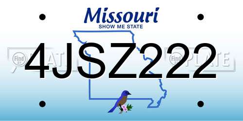 4JSZ222 Missouri License Plate