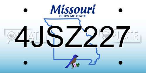 4JSZ227 Missouri License Plate