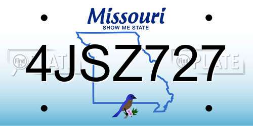 4JSZ727 Missouri License Plate