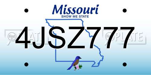 4JSZ777 Missouri License Plate