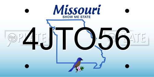 4JTO56 Missouri License Plate