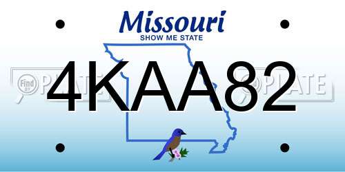 4KAA82 Missouri License Plate