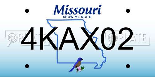 4KAX02 Missouri License Plate