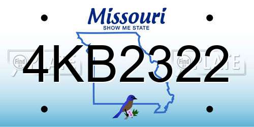 4KB2322 Missouri License Plate
