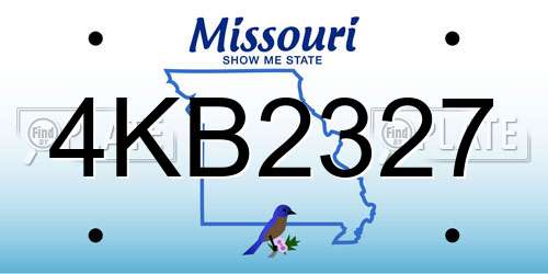 4KB2327 Missouri License Plate