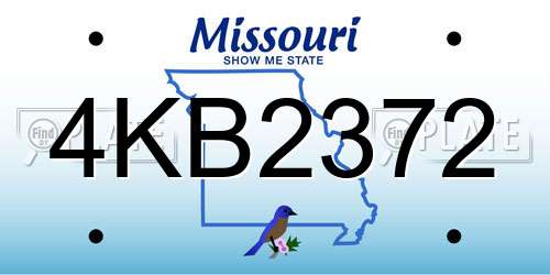 4KB2372 Missouri License Plate