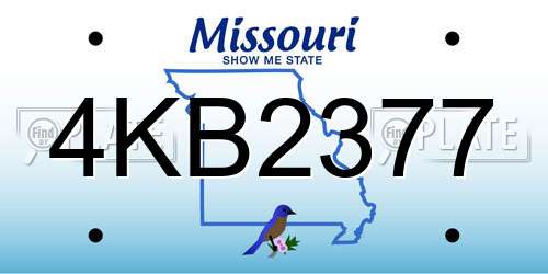 4KB2377 Missouri License Plate
