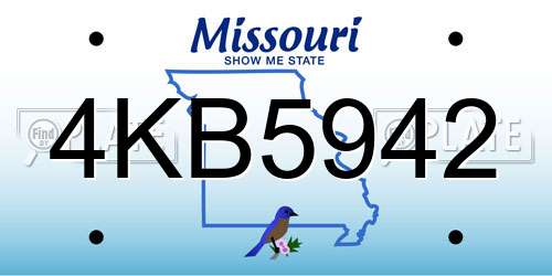 4KB5942 Missouri License Plate