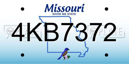 4KB7372 Missouri License Plate
