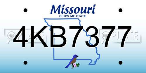 4KB7377 Missouri License Plate