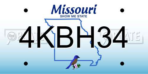 4KBH34 Missouri License Plate