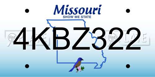 4KBZ322 Missouri License Plate