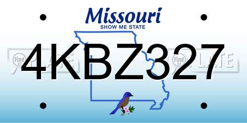4KBZ327 Missouri License Plate