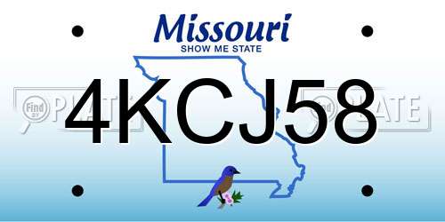 4KCJ58 Missouri License Plate