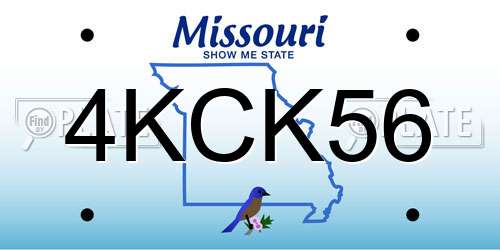 4KCK56 Missouri License Plate