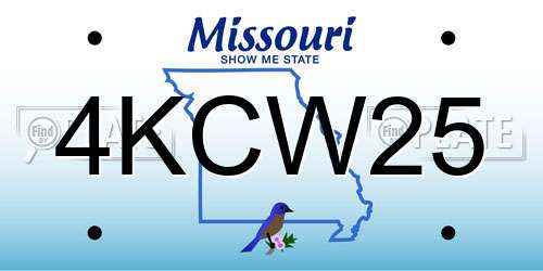 4KCW25 Missouri License Plate