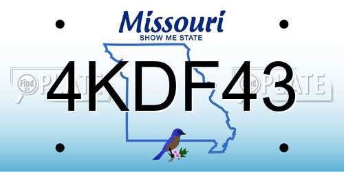 4KDF43 Missouri License Plate