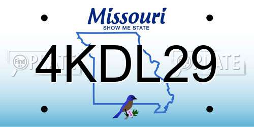 4KDL29 Missouri License Plate