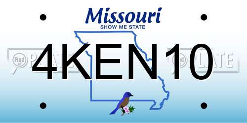 4KEN10 Missouri License Plate