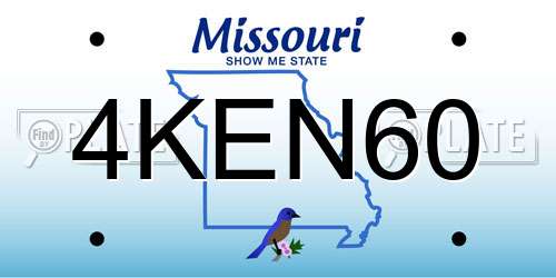 4KEN60 Missouri License Plate