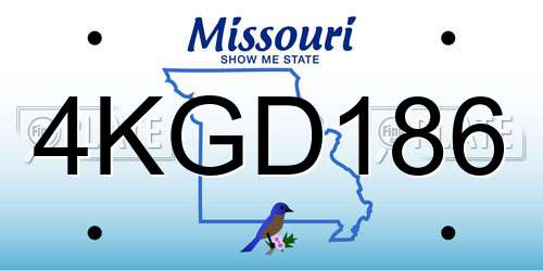 4KGD186 Missouri License Plate