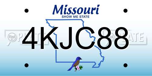 4KJC88 Missouri License Plate