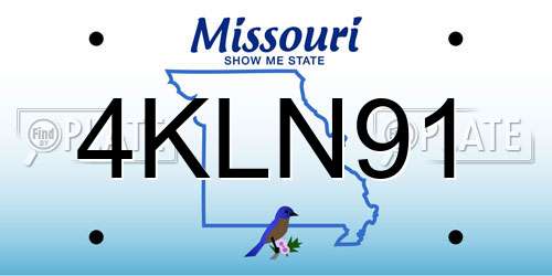 4KLN91 Missouri License Plate