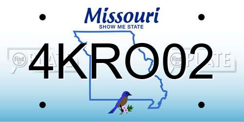 4KRO02 Missouri License Plate