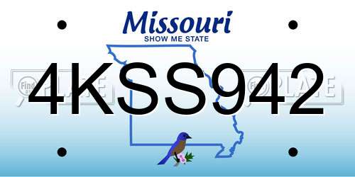 4KSS942 Missouri License Plate