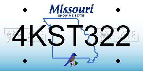 4KST322 Missouri License Plate