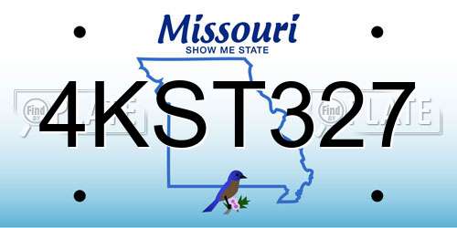 4KST327 Missouri License Plate