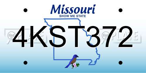 4KST372 Missouri License Plate