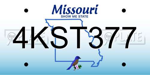 4KST377 Missouri License Plate