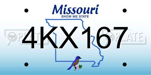 4KX167 Missouri License Plate
