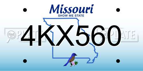 4KX560 Missouri License Plate