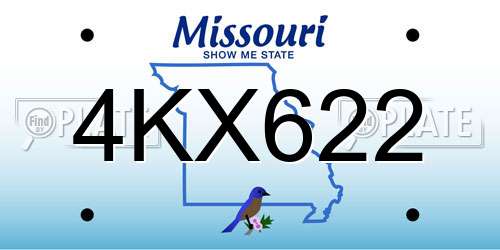 4KX622 Missouri License Plate